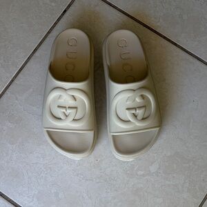 Gucci Ivory Slide Sandals